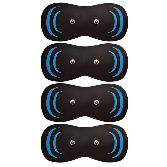 Almohadillas de electrodos inalámbricas para unidad TENS, conector a presión estándar de 3,5 mm, almohadillas de repuesto de 5,9" x 2,5", almohadillas reutilizables para unidad TENS - Negro (juego de