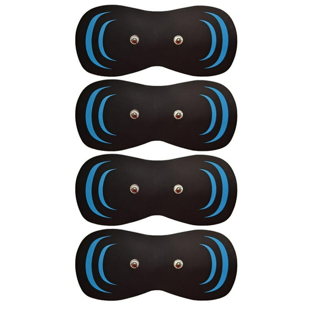 Almohadillas de electrodos inalámbricas para unidad TENS, conector a presión estándar de 3,5 mm, almohadillas de repuesto de 5,9" x 2,5", almohadillas reutilizables para unidad TENS - Negro (juego de