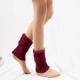 thumbnail image 2 of Resicozy Boot Socks for Women Winter Warm Cable Knit Boot Cuffs Solid Short Leg Warmers Boot Gifts Wine, 2 of 5