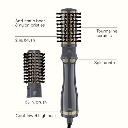 INFINITIPRO BY CONAIR Hot Air Styling Brush Set with 2-Inch and 1.5-Inch Bristles