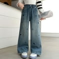 thumbnail image 2 of HIPYLO Jeans for Kids Girls Jeans Hombre Teen Girl Sweatpants Exercise Pants Clothes for 10 Year Old Girls Clothes Size 10 12 2t Girls, Blue 10-11 Years, 2 of 7