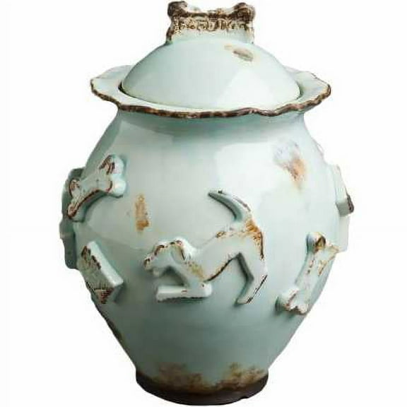 Carmel Ceramica Dog Treat Jar Baby Blue