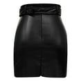 thumbnail image 7 of IROINNID Women's Ladies Fashion Zipper Irregular Sexy Bag Hip Leather Half Skirt Short Empire Waist Short Solid Color Skirt, 7 of 7