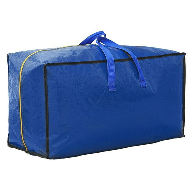 Foldable Large Capacity Nylon Storage Bag for Travel Clothing Organizer Blue 75x37x33cm
