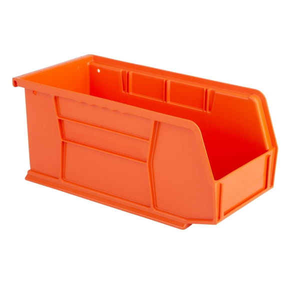 Hudson Exchange 11" x 5-1/2" x 5" (12 Pack) Plastic Stackable Storage Bin and Hanging Container, Orange C57