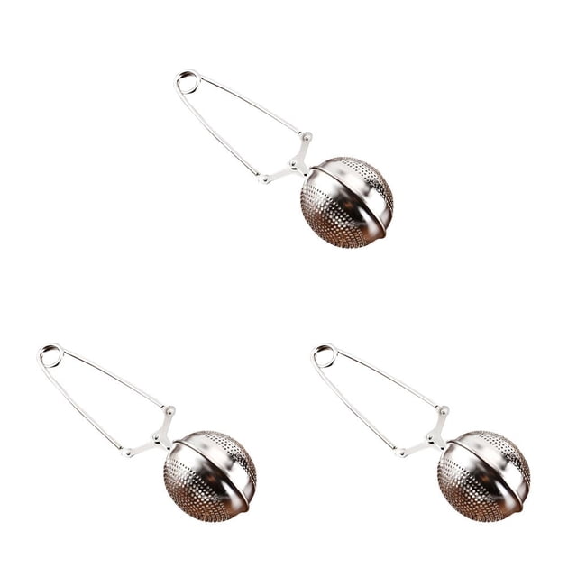 Infusor de té Injueey de hojas sueltas con bola a presión de malla con mango Acero inoxidable 11x5.5 cm
