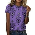 thumbnail image 3 of Haunted Mansion Lotus Leaf Neck T-Shirt Long Sleeve Women'S T Shirt Elegant Fashion Tops & Tees, 3 of 8