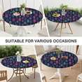 thumbnail image 7 of Bohemian Round Table Cover Elasticized Edge, Floral Pattern Stretch Cloth for 38-42 Inch Tables, Decorative Fit for Kitchen Dining Room, 7 of 7