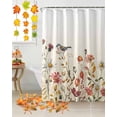 thumbnail image 2 of Fall Shower Curtain Sunflower Daisy Flower Bathroom Curtains with Hooks, Waterproof Fabric Orange Autumn Leaves Plant Thanksgiving Bath Shower Curtains Set for Bathroom Bathtubs Decor 36x72 Inch, 2 of 7
