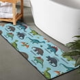 thumbnail image 2 of LightBlue Cartoon Dinosaurs Names Pattern Bathroom Rugs Mat,Non Slip Microfiber Bathroom Rug,Rubber Backing,Soft Bathroom Mats for Bathroom Floor,Tub and Shower,47x17in(120x43cm), 2 of 5