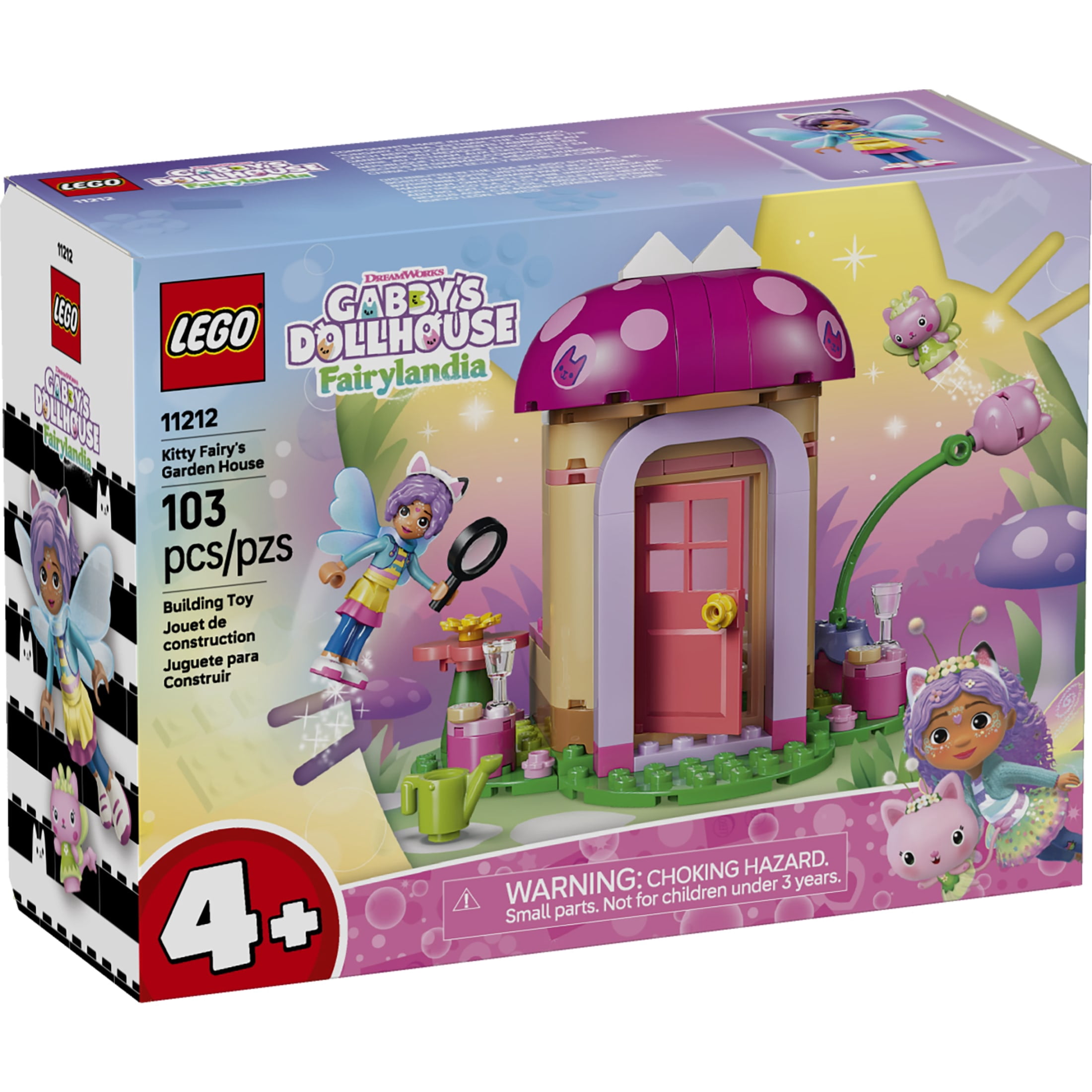 LEGO Gabby's Dollhouse Kitty Fairy's Garden House - Building Toy for Girls & Boys, Ages 4+ - Mushroom House Playset with Gabby & Kitty Fairy Figures - Gift for Birthdays - 11212