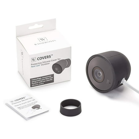 Wasserstein - Silicone Skin for Nest Cam Outdoor Security Cameras (2-Pack) - Black