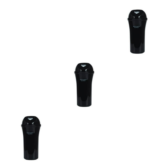 QualitChoice Car Trash Can Garbage Bin Waste Rubbish Storage Can Vehicle Plastic Trash Bucket black 3Set