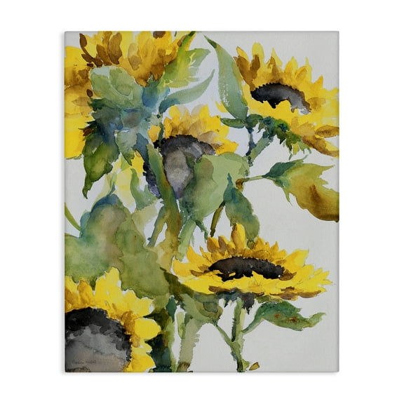 Stupell Industries Bright Blooming Sunflowers Botanical & Floral Painting Gallery Wrapped Canvas Art Print Wall Art, 16 x 20
