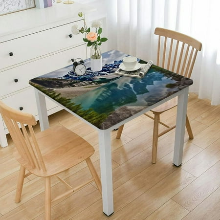 

Facannap Mountain Lake Trees Square Tablecloth 100% Polyester Fiber 40*40