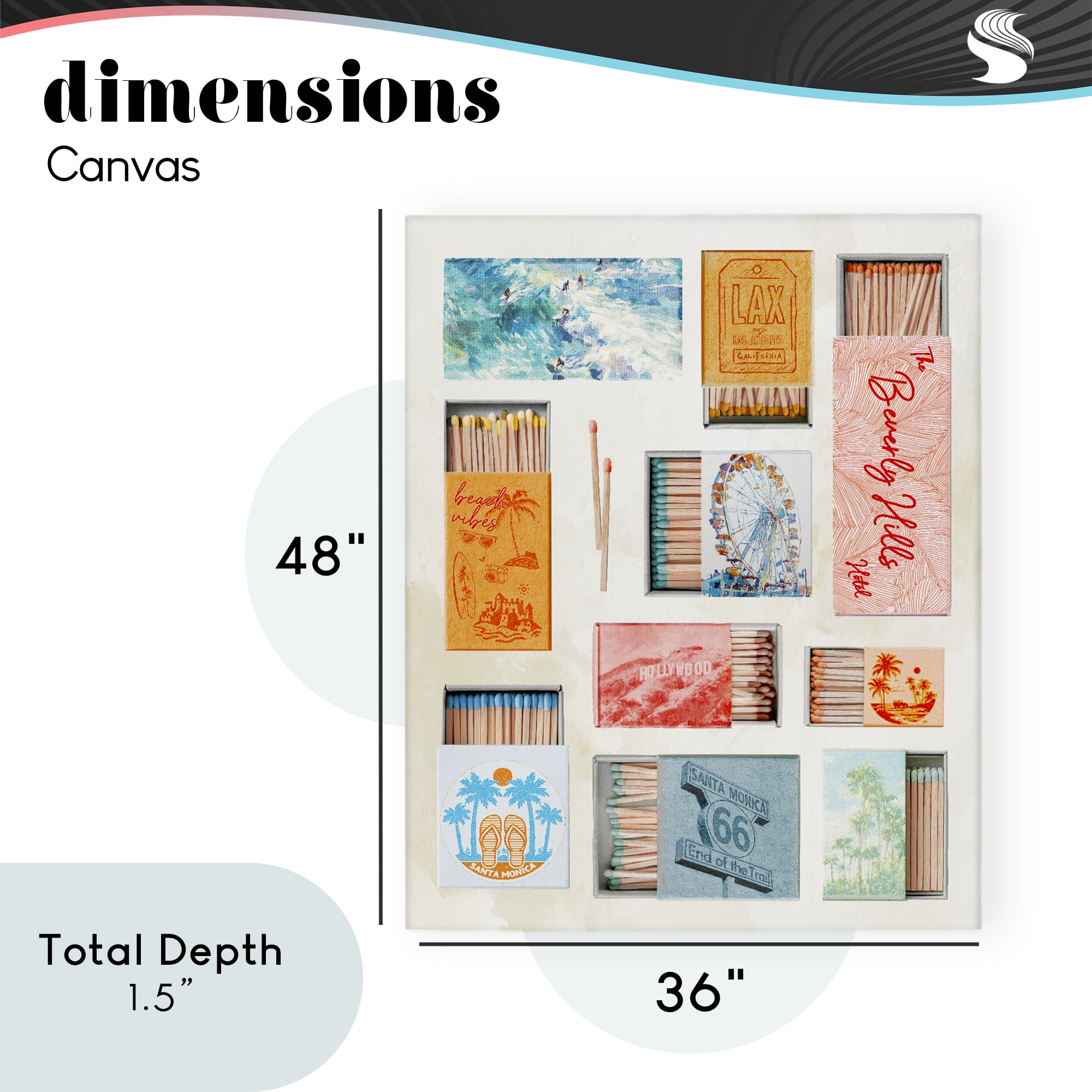 California Beach Matchboxes Canvas Wall Art, design by Ziwei Li