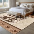 thumbnail image 4 of Country Area Rugs 5'x8', Washable Small Throw Rugs for Classroom Bedroom, Texas Star Plants Branches Berry Farmhouse Retro Indoor Outdoor Rug Non-Slip Low Pile Carpet Runner Reversible Floor Mats, 4 of 8