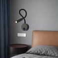 thumbnail image 4 of Lámpara de lectura, luces de cama LED montadas en la pared junto a las lámparas con lámpara con cable de enchufe de iluminación nocturna de aluminio, CA, ángulo de haz: 30°, cuello de cisne, 4 of 5