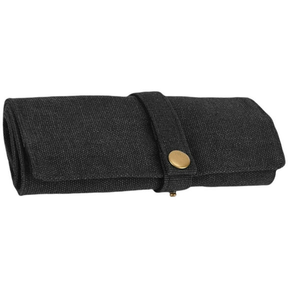 Ciwanning Sturdy Cotton Canvas Watch Band Roll Case With 10 Slots Portable Storage for Smartwatch Straps Storage