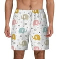 thumbnail image 2 of Picia Little Elephant pattern Mens Swim Trunks with Compression Liner Stretch Beach Shorts Quick Dry with Zipper Pockets No-Chafing Board Shorts-Small, 2 of 9