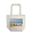 thumbnail image 1 of The Hamptons, New York, Colorful Beach Chairs (100% Cotton Canvas Reusable Tote Bag), 1 of 3