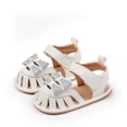 thumbnail image 2 of Tigivemen Closed Toe Sandals for Infant Baby Girls Fashion Bowknot Summer Shoes with Soft Soles White Size 5, 2 of 6