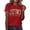xx-Red930, variant on XIAONU Leopard Letter Print Crew Neck T Shirt for Women Short Sleeve Regular Fit Daily Casual Tee