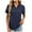 Navy, variant on Hurxie Women's Golf Shirts Short Sleeve V Neck Summer Tops Business Casual Collared Shirts Loose Tees Green XL