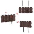 thumbnail image 5 of Evelyne Garden Border Edging: Wooden Fence Design - 8pcs Brown Yard Landscaping Fence Liner Lawn Edge Barrier - 10ft Kit of Decorative Lawn Landscape Panels Elements - GMT-10374-A08, 5 of 8