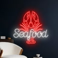 thumbnail image 2 of Handmadetneonsign Seafood Lobster Neon Sign, Open Seafood Led Sign, Lobster Led Light, Crawfish, 2 of 5