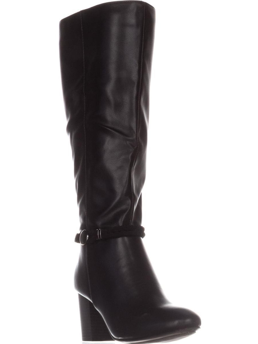 Karen Scott Womens Galee Wide Calf Faux Leather Dress Boots 