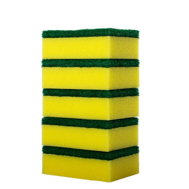 MasteelfCA 20pcs Sponge Scouring Pads Dishwashing Sponge Kitchen Cleaning Wash Pot Brushes(Yellow+Green)