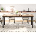 thumbnail image 4 of QinaQin Industrial Style Dining Table, 70.9-Inch/71-Inch Rectangular Wooden Table, Seats 4-6 People, Metal Frame, Rounded Corners, for Dining Room, Kitchen, Restaurant (Chairs Not Included), 4 of 8