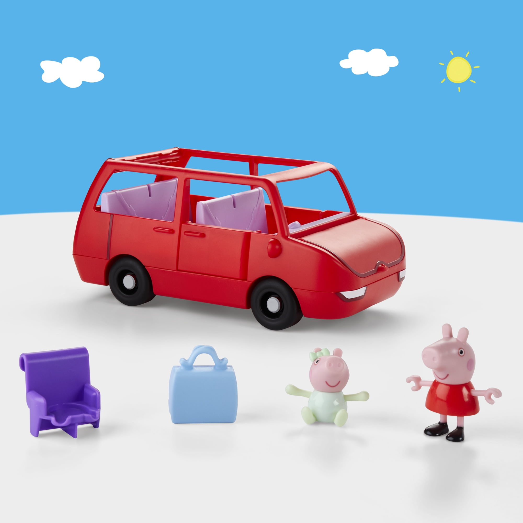 Peppa Pig Toys Peppa's Big Family Car with 2 Peppa Pig Figures and 2 Accessories, 3+