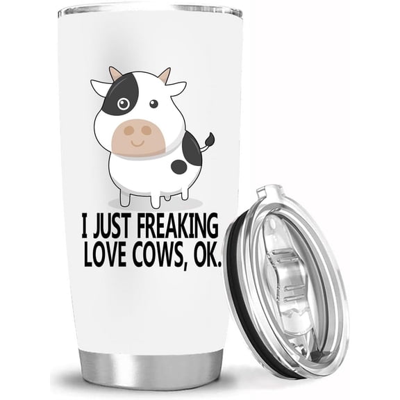 Funny Cows 20 Oz Tumbler Cup with Lid - Birthday Gifts for Women Mom Mother - Insulated Travel Coffee Mug