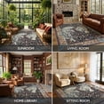 thumbnail image 4 of Moynesa Vintage Tiger 8'x10' Large Area Rug for Living Room, Washable Traditional Oriental Rug Distressed Floral Accent Carpet for Bedroom Dining Room Low Pile Non Slip Stain Resistant, Burgundy, 4 of 11