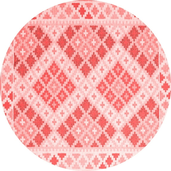 Ahgly Company Indoor Round Southwestern Red Country Area Rugs, 8' Round