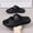 black, variant on Men's Retro Faux Leather Double Strap Platform Slide Sandals