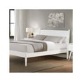 thumbnail image 3 of Camaflexi Mid Century Platform Bed Wood Panel Bed Frame with Headboard, Twin, White, 3 of 6