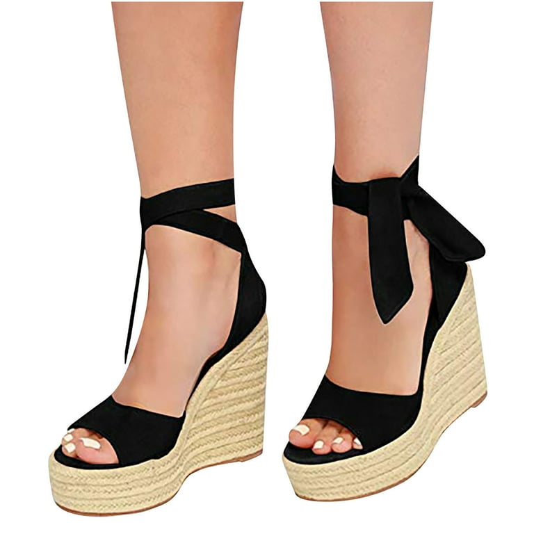 Women High Heel Wedge Gladiator Ankle Buckle Open Toe Platform Sandal Girl  Shoes