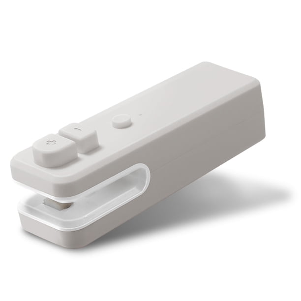 Wosthever Sellador de alimentos de plástico eléctrico de mano recargable por USB, paquete operado por batería, máquina de sellado de aperitivos, Mini Almacenamiento y organización del hogar Gris
