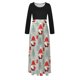 thumbnail image 4 of Vestido largo de manga larga con cuello redondo y estampado navideño para mujer Pompotops  hdfakjf5568, 4 of 6
