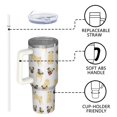 thumbnail image 4 of OBREWU Cute Cartoon Pug Tumbler with Handle and Lid,Cute Cartoon Pug 40oz Double Wall Vacuum Insulated Tumbler,Cups Gift for Women and Men, 4 of 7