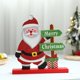thumbnail image 3 of Decoración navideña de madera para escritorio, adornos navideños para el hogar, Papá Noel, muñeco de nieve, alce, 2023, 3 of 4