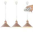 thumbnail image 1 of FSLiving Iron H-Type Track Pendant Lighting with Cord Total Length 2FT Customizable Macaron Kahki Shade Smart Group Control with Stepless Dimming Track Mount Pendants for Living Room-3 Lights, 1 of 8