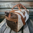 thumbnail image 4 of Sample Sale Highlands Saddle Tricolor Large Genuine Cowhide Weekender Cowhide Duffel #5, 4 of 9