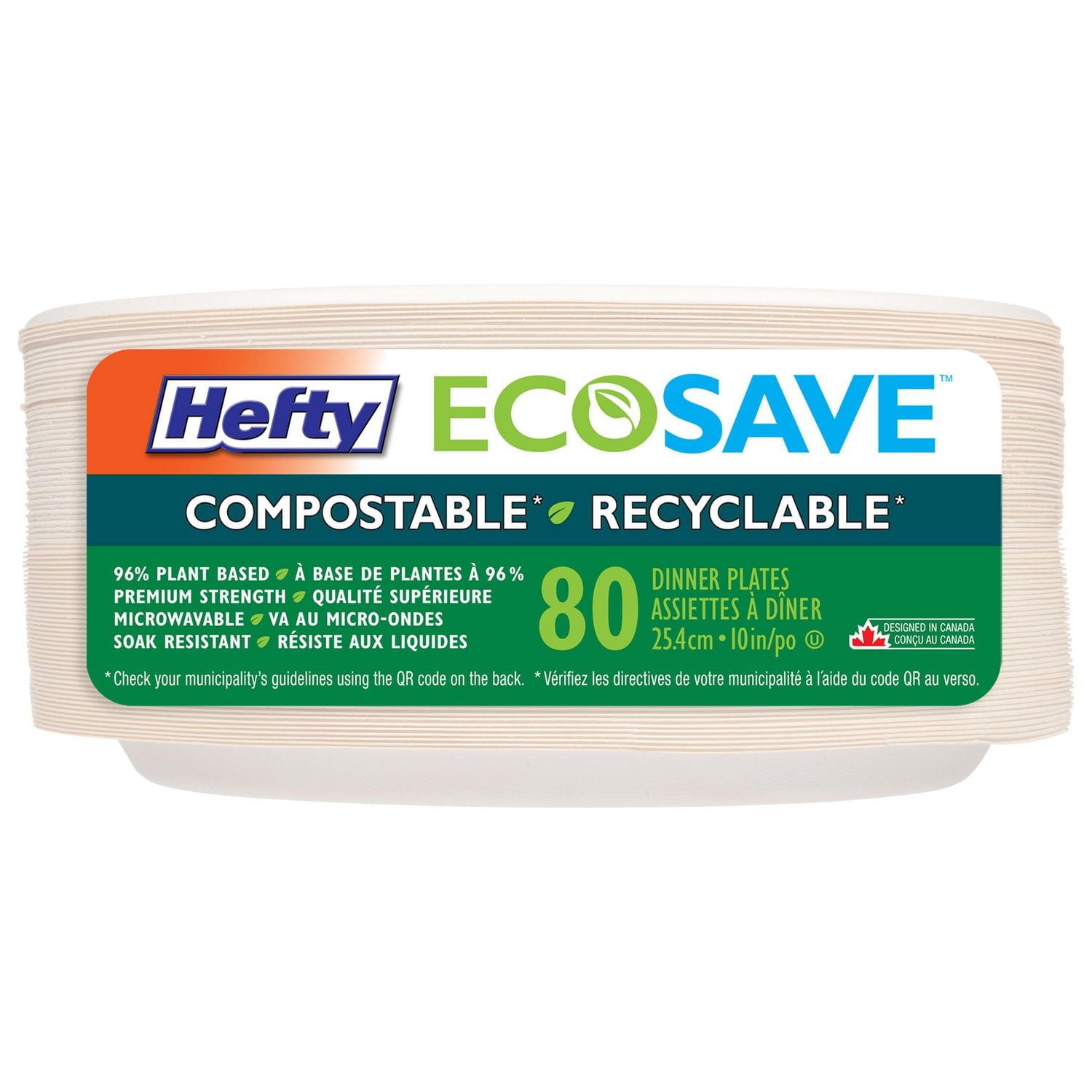 Hefty ECOSAVE 10" Dinner plates 80-count, Hefty ECOSAVE 10" Dinner plates 80-ct