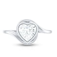 thumbnail image 4 of Rosec Jewels Moissanite Heart Engagement Ring 2 Carat - Bypass Ring for Women - 8 mm - D-VS1 Quality, 10K White Gold, US 11.00, 4 of 8