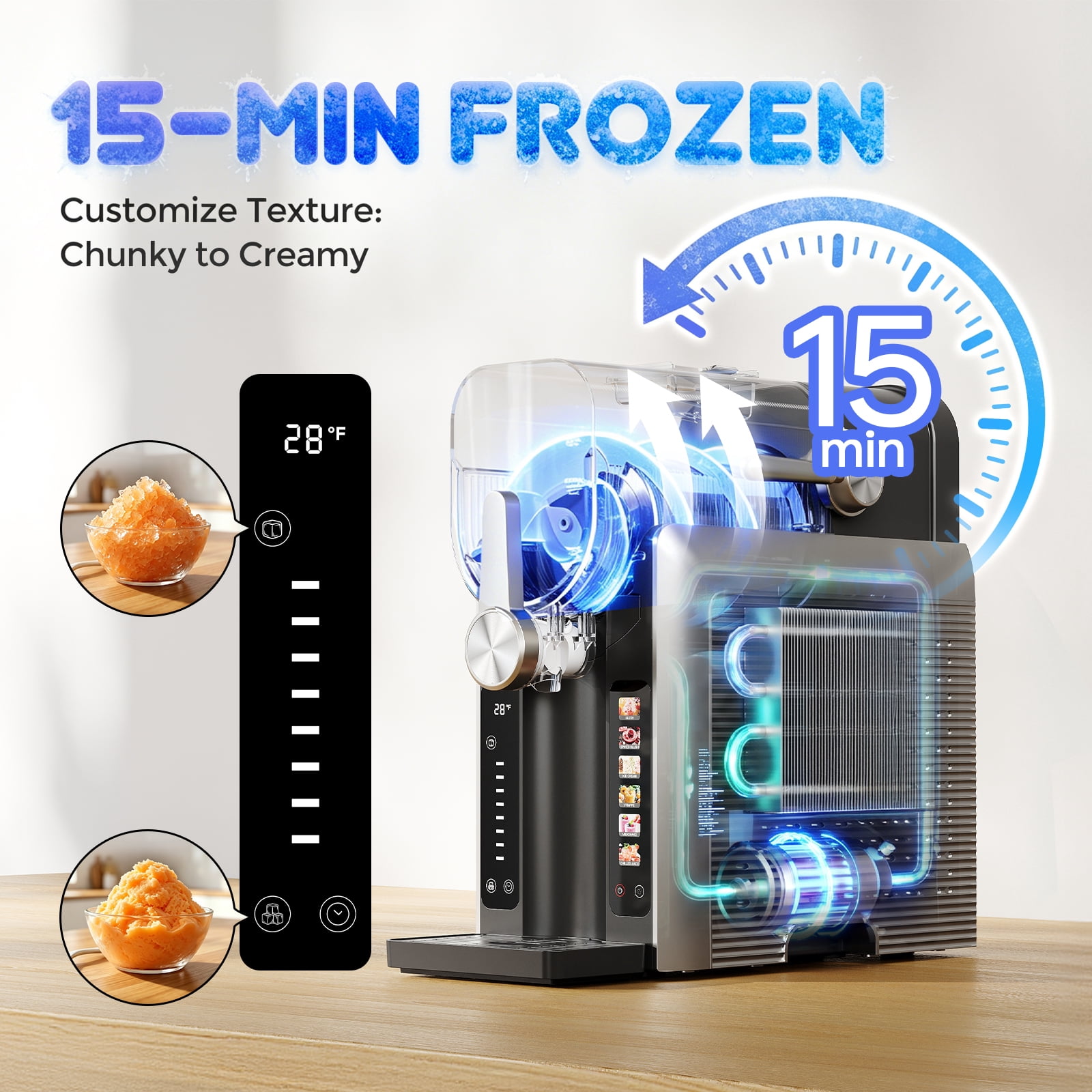 1.6L Slushie Machine & Soft Serve Ice Cream Maker with Rapid Freezing, Frozen Drink Machine, Slushie Maker, Margarita Machine for Home