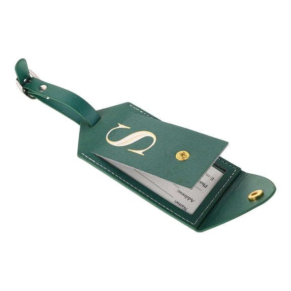 BESTYASH 1 Set Dark Green PU Flap Cover Luggage Tags for Women Travel Suitcase Attachment and Stylish
